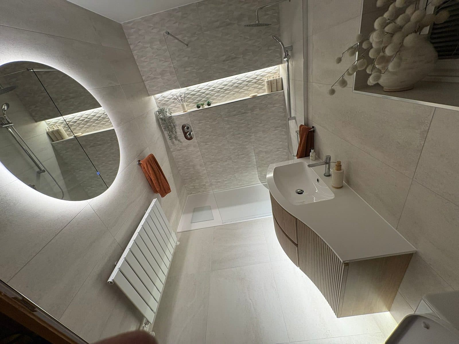 New bathroom lighting installation completed by Fife Electricians