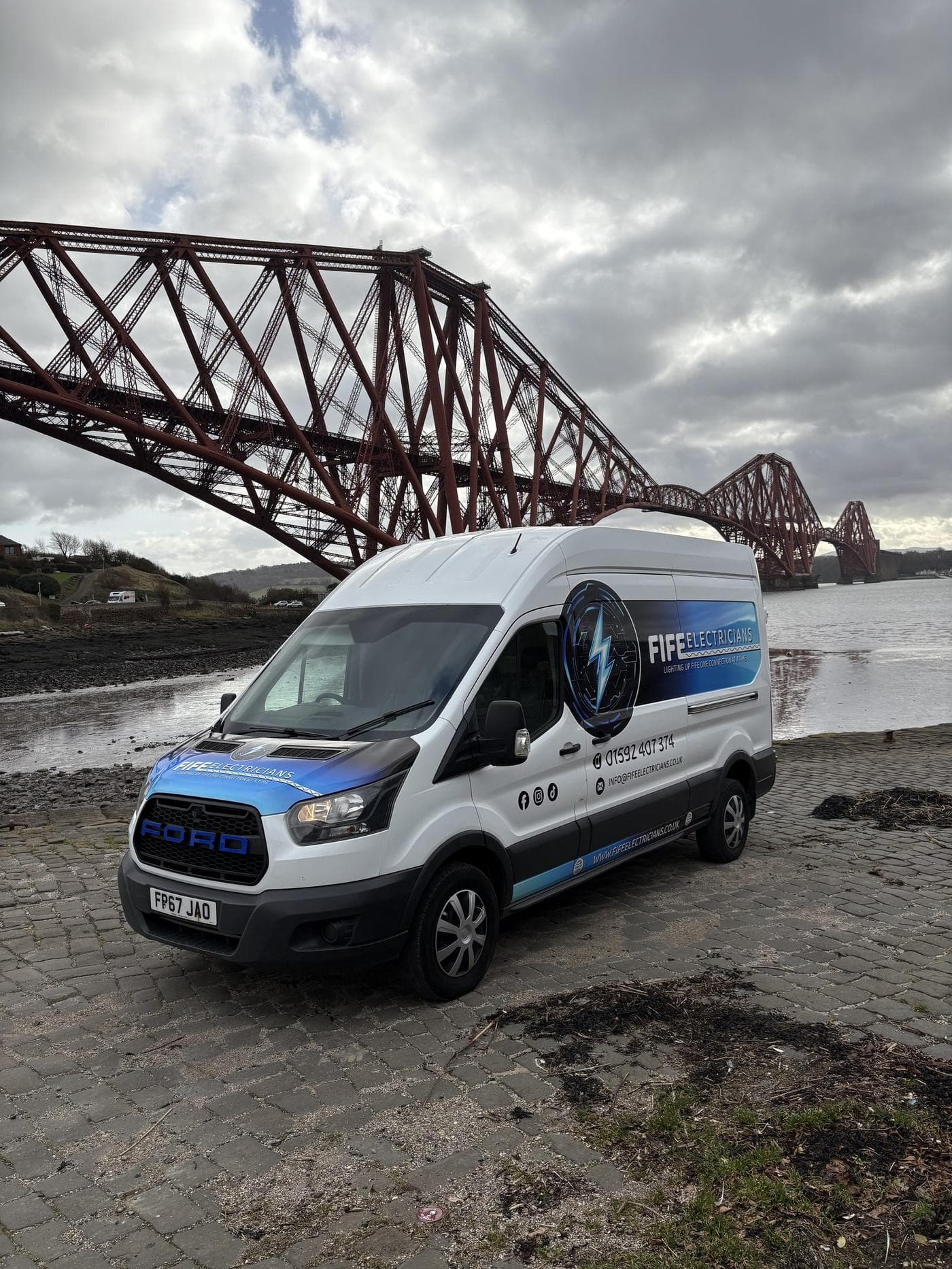 Fife Electricians van, serving Dunfermline and west Fife