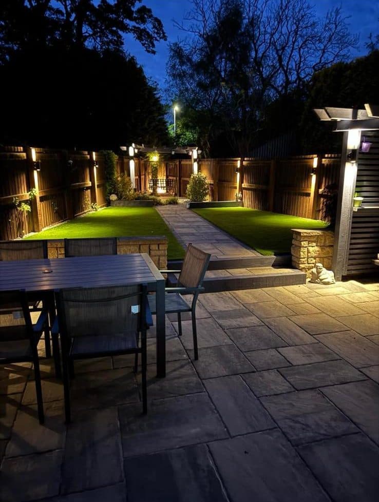 Outdoor garden lighting installation completed by Fife Electricians